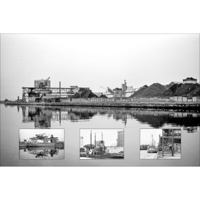 Randers havn i 1980 med kul, kulkraner og slbebden Lillebjrn