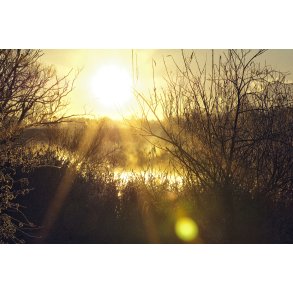 Efterrs solopgang ved Gudenen