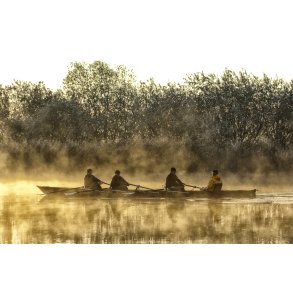 Travalje roning i Gudenen en efterrsmorgen