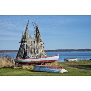 B�de og bundgarns p�le ved Mariager Fjord