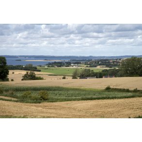 Udsigt fra Vistoft kirke mod Knebel Vig og Kal Vig