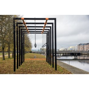 Tronholmparken med Randers Steetfood og Randers Regnskov i baggrunden