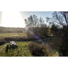 Efter�rs udsigt fra Fuglet�rnet ved Rasteplads Guden� med E45 i baggrunden