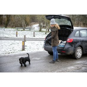 Fra rastepladsen Guden� ved E45 ved Randers er der meget kort til Vorup Enge i baggrunden