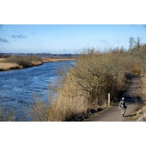 Guden�en ved Randers og den popul�re Pramdrager sti ved siden af