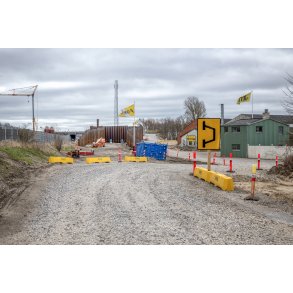 Bygning af den nye bro over jernbanen til Hvidem�llevej i Randers