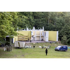 Ops�tning af scene til Busbjerg Spillene 