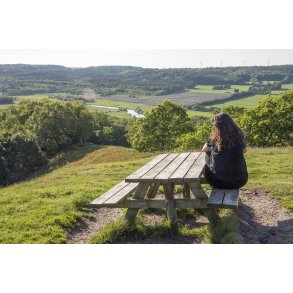 Udsigten er fantastisk over Guden�en fra toppen af Busbjerg