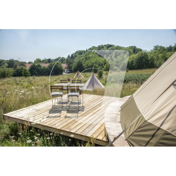Tipi'er ved Karpenhj Naturcenter p Mols