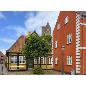 Idyl i Ribe med Ribe domkirke i baggrunden