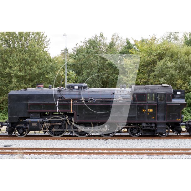 Damplokomotiv S 736 p Randers Banegrd