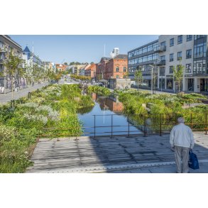 Regnvandsbassinet p� �stervold i Randers