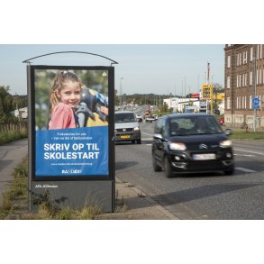 Skoleskilt ved Viborgvej, t�t p� Arena Randers