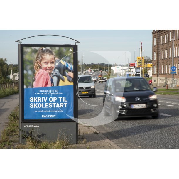 Skoleskilt ved Viborgvej, tt p Arena Randers