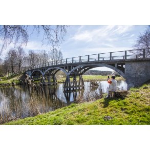 En for�rs dag ved Amtmand Hoppes Bro ved Guden�en i Lang�