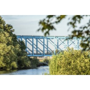 Den Bl� Bro over Guden�en ved Randers