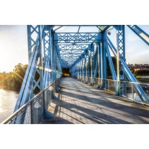 Aftensol ved Den Bl� Bro over Guden�en i Randers