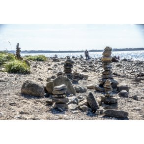 Stens�tninger p� Erteb�lle strand ved Limfjorden