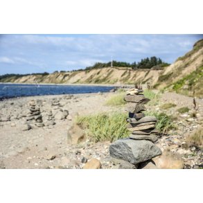 Stens�tninger p� Erteb�lle strand ved Limfjorden