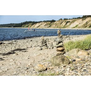 Stens�tninger p� Erteb�lle strand ved Limfjorden