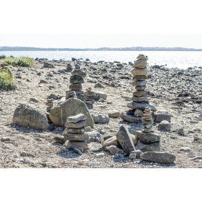 Stens�tninger p� Erteb�lle strand ved Limfjorden