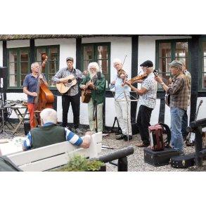 Maltekspressen spiller sammen med Malling Mountain Boys p� Skovm�llen ved Moesgaard