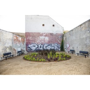 Lille park og �ndehul i Vestergade i Randers