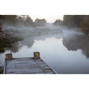 Frost morgen ved N�rre�en, t�t p� Guden�en ved Fladbro