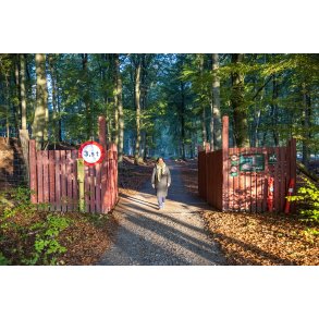 Efter�rs morgen ved indgangen til Dyreparken i Fladbro