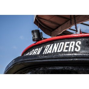 Lillebj�rn p� bedding i Randers havn