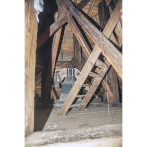 Klokke i t�rnet p� Sct. Mortens Kirke i Randers