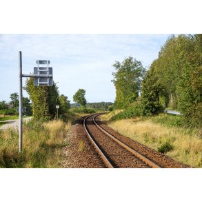 Jernbanen mod Viborg ved �bro i Lang�