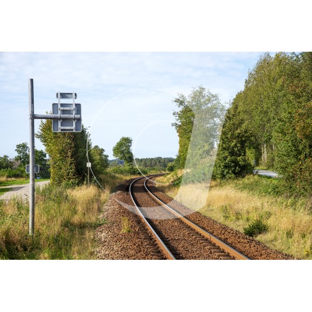 Jernbanen mod Viborg ved bro i Lang