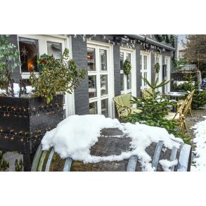 Sne og juestemning ved Bistroteet i Randers