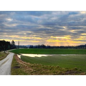 Vinter solopgang ved Drammelstrup, t�t p� Alling�bro