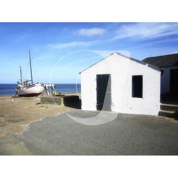 Fiskerbden "Skarreklit" ligger ved det gamle fiskeleje p Lild strand ved Vestkysten   