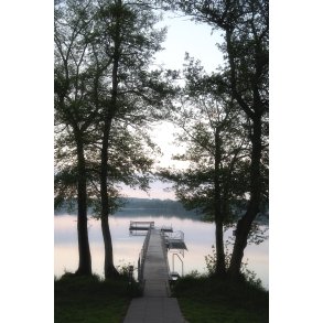 Tidlig morgen ved Fussing S� ved Fussing� Slot