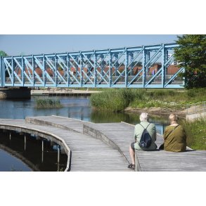 Brosystem fra Storkeengen i Randers med Guden�en og Den Bl� Bro