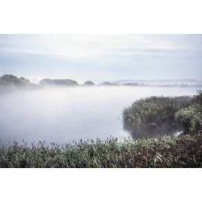 Morgendis over Vorup Enge ved Guden�en i Randers