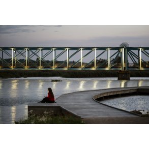 Justesens Pl�ne, Guden�en og Den Bl� Bro i Randers