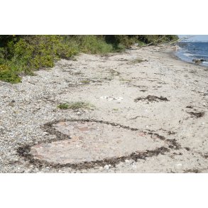 Hjerte p� Fl�jstrup Naturist Strand ved Aarhus