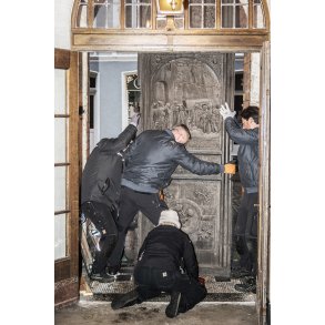 D�ren ind til Sct. Mortens Kirke i Randers sendes til restaurering hos Nationalmuseet