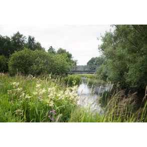 Stibro over Nrreen ved Fladbro, samme sted som jernbanebroen var indtil 1935