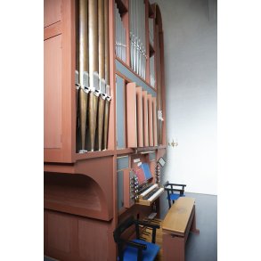 Orglet i Oxholm Kirke, som er nordflj til det privatejede Oxholm Gods, tidligere Benediktinerkloste