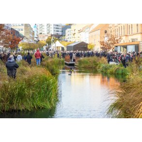 Det danske Kongepar ved regnvandsbassinet p stervold  i Randers