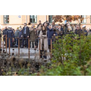 Det danske Kongepar ved regnvandsbassinet p stervold  i Randers