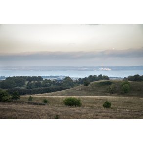 Agri Bavneh�j i Nationalpark Mols Bjerge, med Studstrupv�rket i baggrunden
