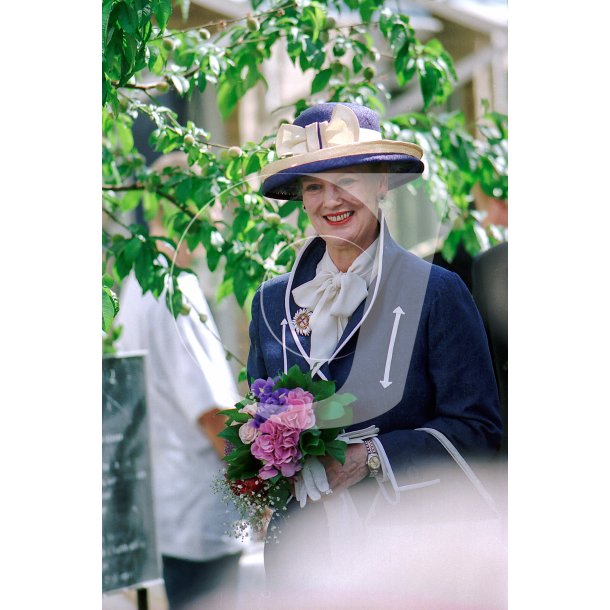 Dronning Margrethe besgte Randers i sommeren 1997. Her er hun hos Borupvngets Plejehjem.