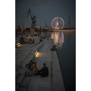 Aftenstemning og Pariserhjul ved Aarhus havn