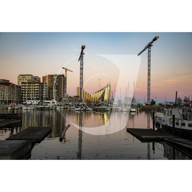 Aarhus havn med Aarhus  i baggrunden